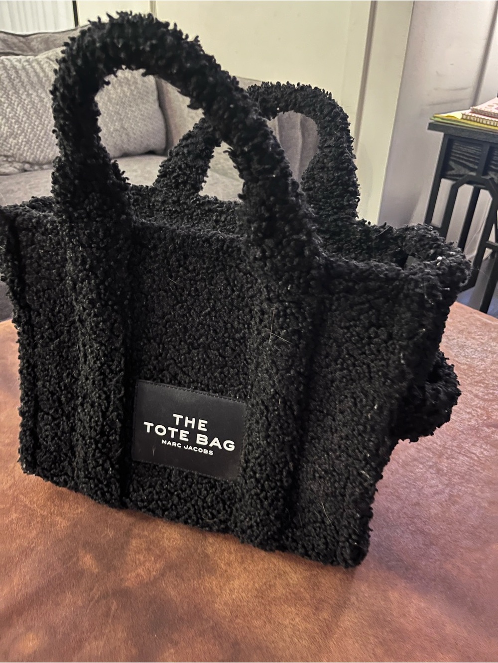Marc Jacobs Black Sherpa The Tote Bag